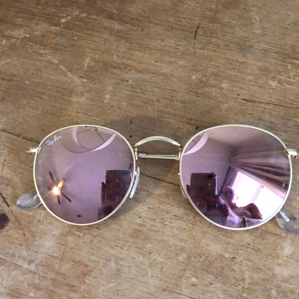 Round Pink mirror ray ban sunglasses